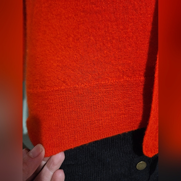 J.Crew Italian-Spun Cashmere Tie-Neck Sweater — Classic Red. Size Medium - Picture 11 of 16